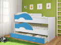 Кровать Матрешка белый + голубой 