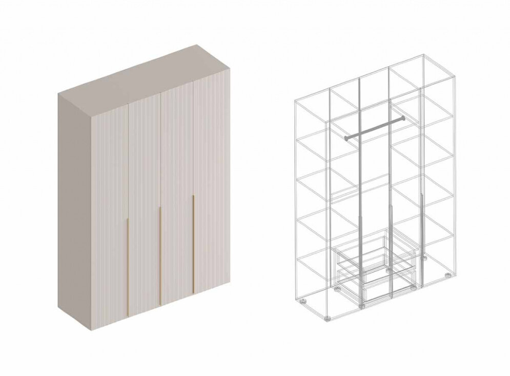Шкаф 4-х створчатый 1500 Тефия 