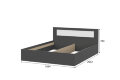 Кровать двуспальная Дольче, Графит 