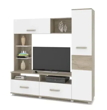 Мини-стенка Виора, Серый дуб/Белый 