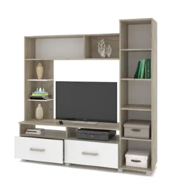 Мини-стенка Виора, Серый дуб/Белый 