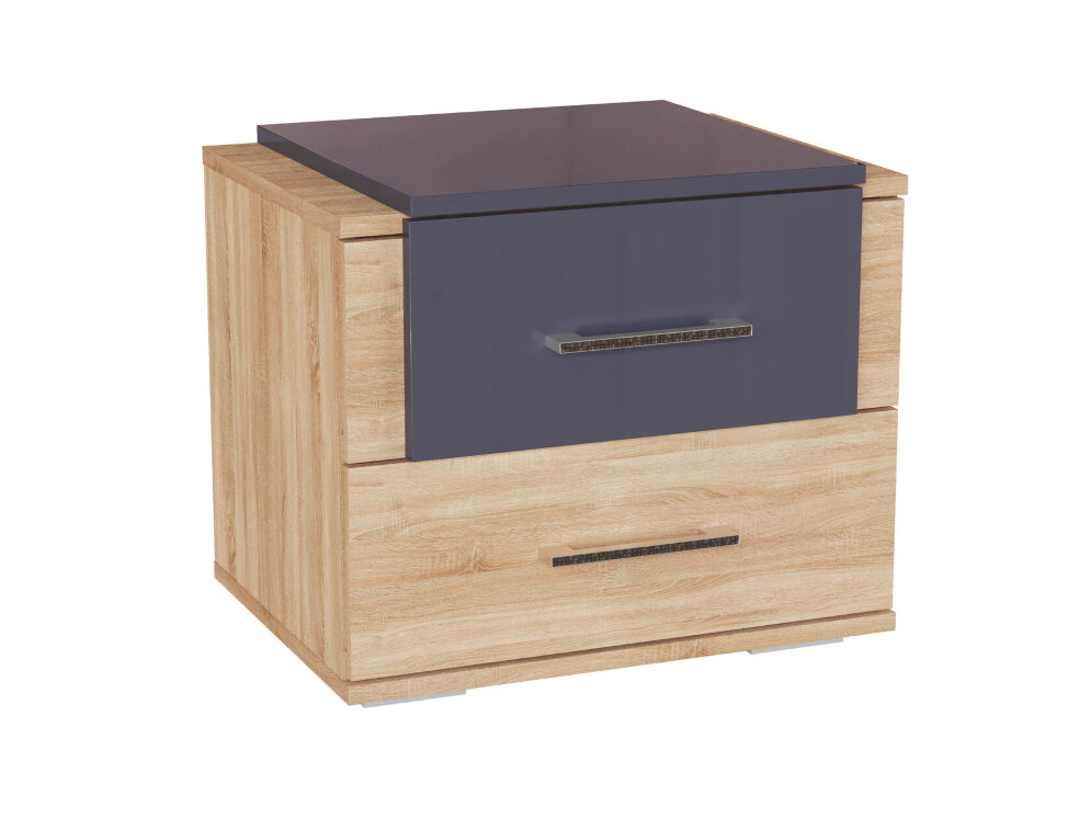 Тумбы прикроватные (2 штуки) Бьянка, Сонома/Графит 