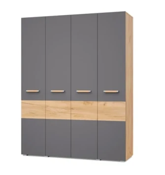 Шкаф четырехстворчатый В40 Виора, Дуб золотой/графит