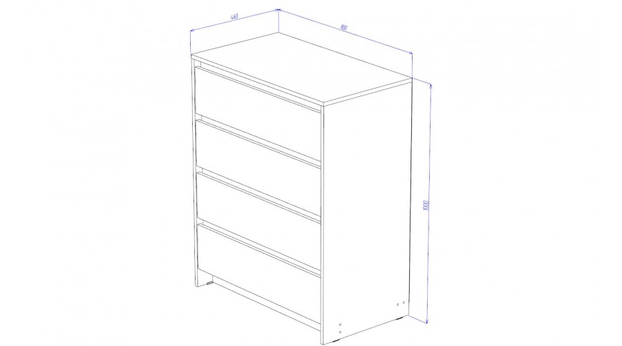 Комод 4 ящика Бостон, Анкор светлый 