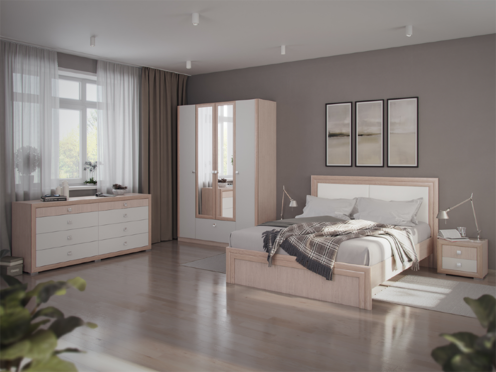 Шкаф 4-х дверный Глэдис 