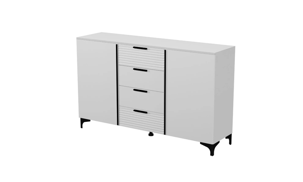 Комод 4 ящика, 2 двери  Брента, Белый 