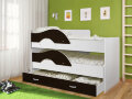 Кровать Матрешка (Радуга) 1,6 м. белый + венге 