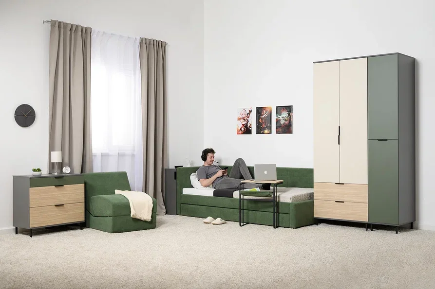 Кровать 90 Марвэл MOSS, велюр 