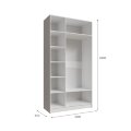 Шкаф трехстворчатый с зеркалом Мадрид, Белый/Ателье светлое 
