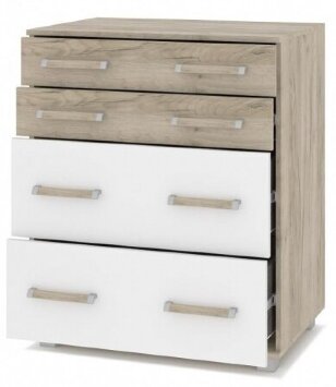 Комод Виора, Серый дуб/Белый