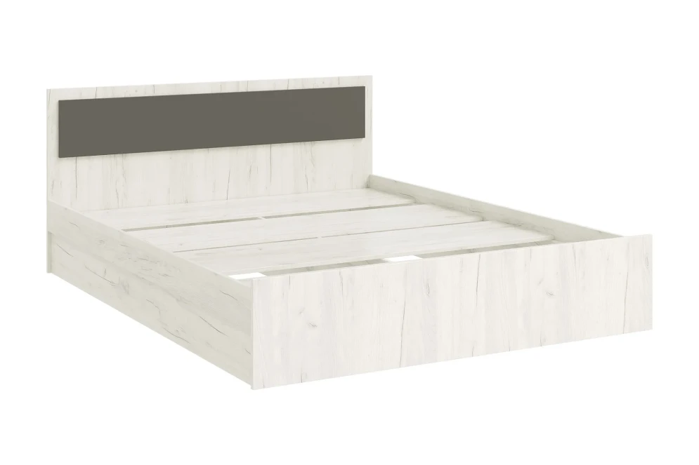 Кровать двуспальая Фиеста New, Дуб крафт белый / Графит 