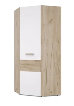 Шкаф угловой Виора, Серый дуб/Белый 1