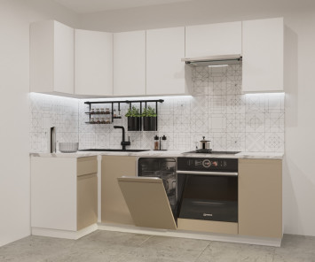 Кухонный гарнитур Лайн Тальк/Пикрит, 1000х2450 мм (арт. 28)