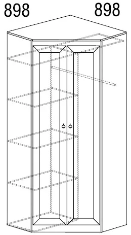 Шкаф угловой Инна 606, Денвер темный 
