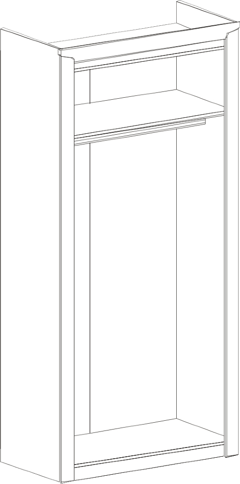 Шкаф 2х-дверный Соренто, дуб Бонифаций 