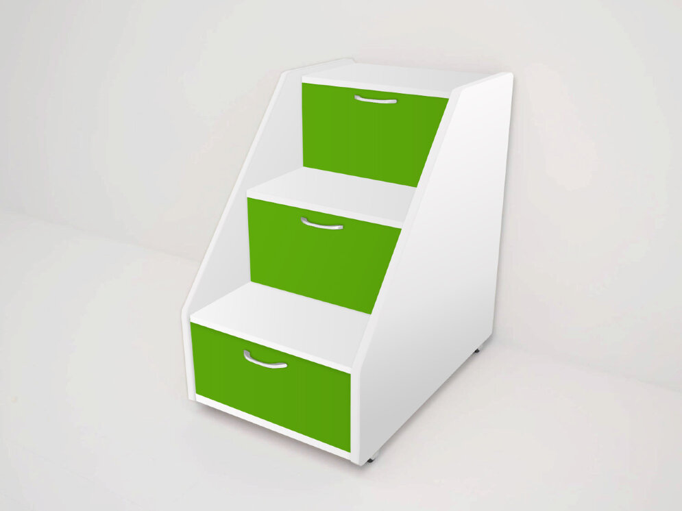 Кровать Матрешка белый + зеленый 