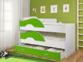Кровать Матрешка белый + зеленый 
