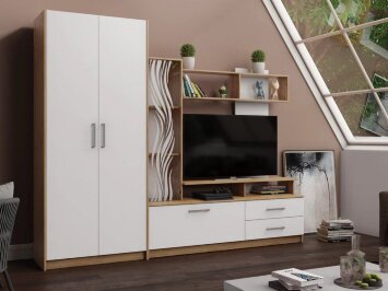 Центральная секция Дарья, белый глянец