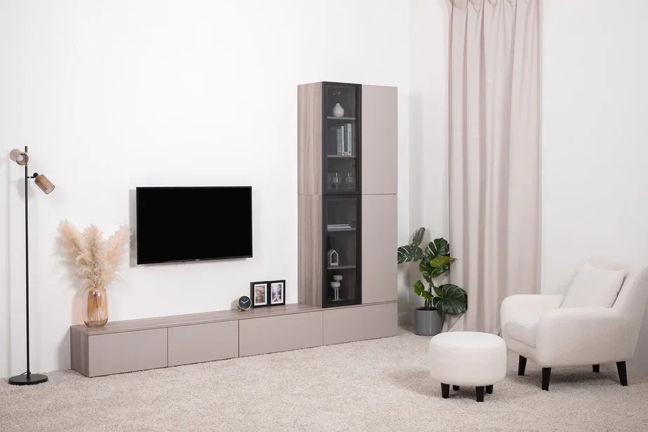 Шкаф-витрина навесной 16.322.02 Роквуд, Крем 