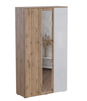 Шкаф трехстворчатый Ливерпуль, вотан/белый глянец