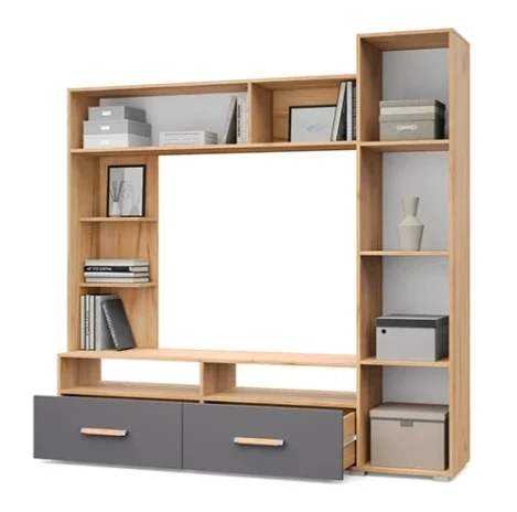 Мини-стенка Виора, Дуб золотой/графит 