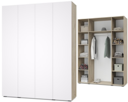 Шкаф 4-х дверный Челси, Дуб серый / Белый