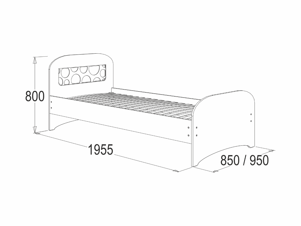 Кровать одинарная Омега - 16 