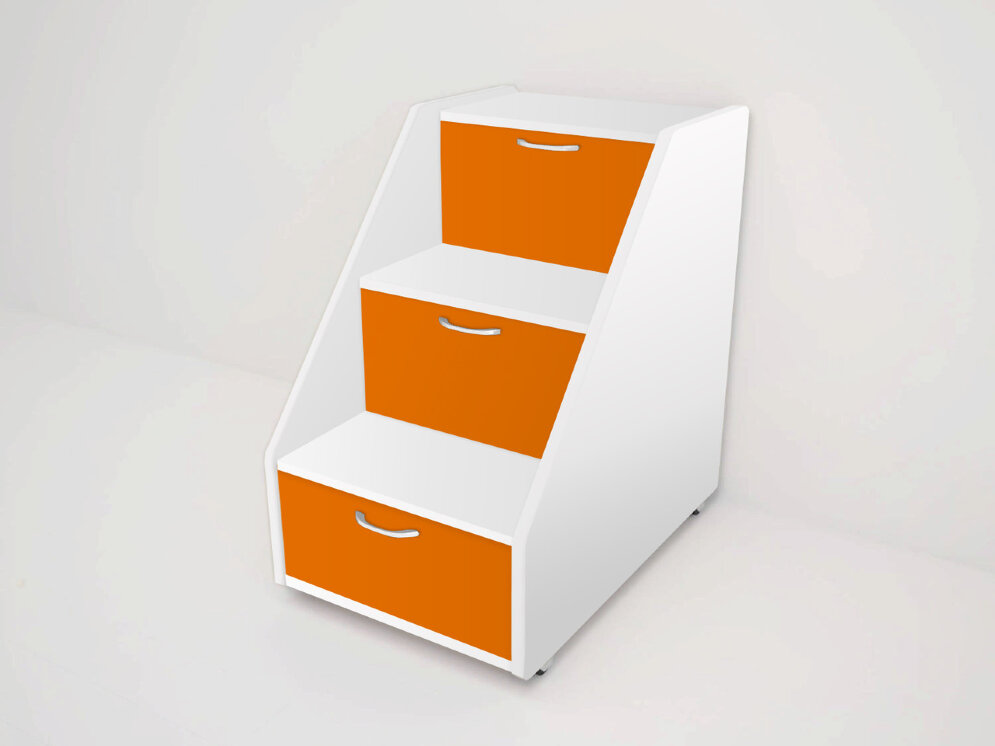 Кровать Матрешка белый + оранж 