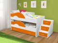 Кровать Матрешка белый + оранж 