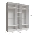 Шкаф пятистворчатый с зеркалом Мадрид, Белый/Ателье светлое 