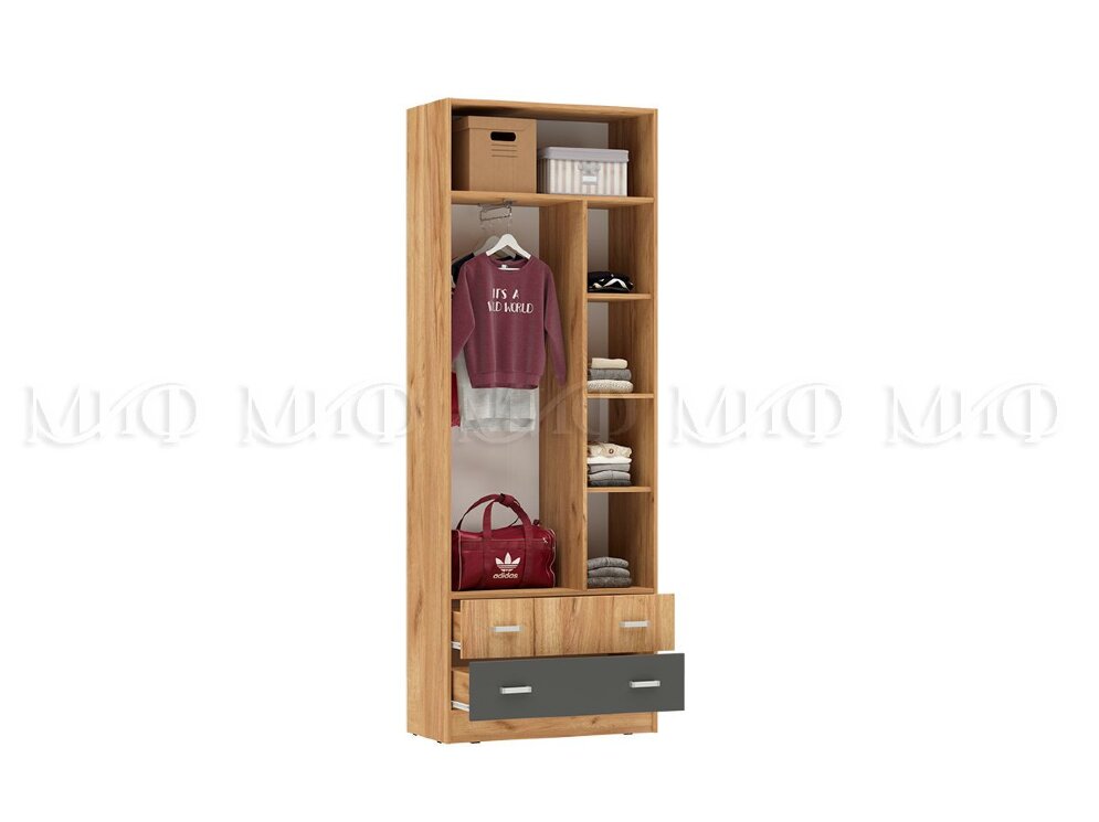 Шкаф Мартина, графит/дуб крафт 