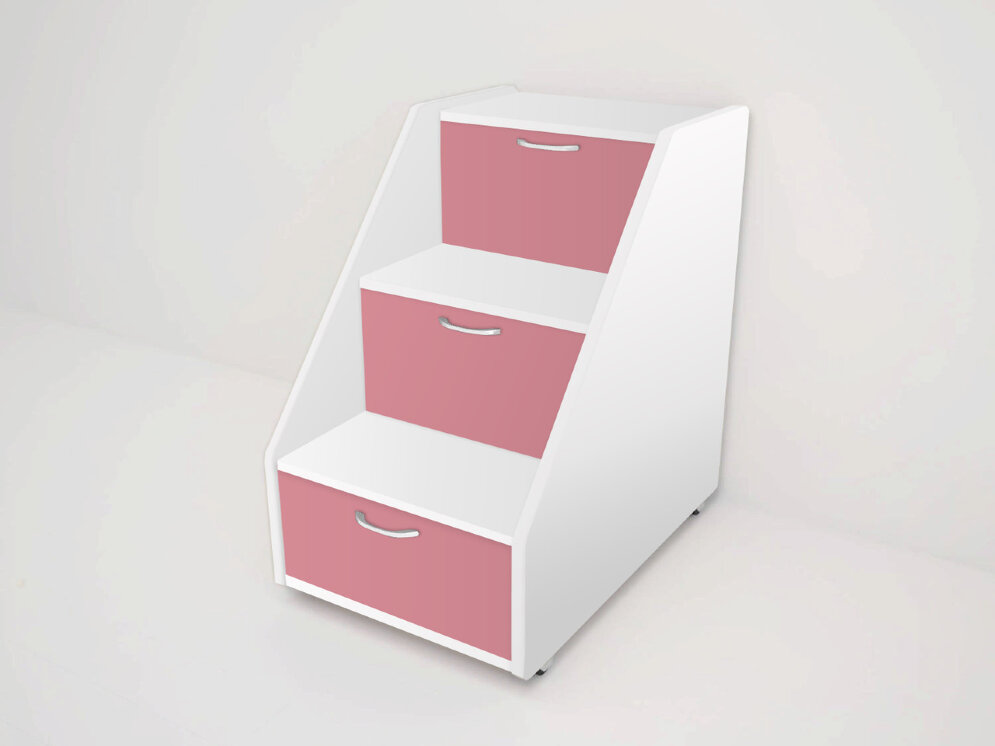 Кровать Матрешка (Радуга) 1,6 м. белый + розовый 