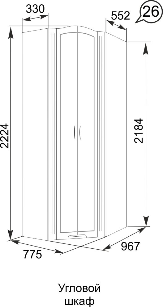 Шкаф угловой Виктория №26 