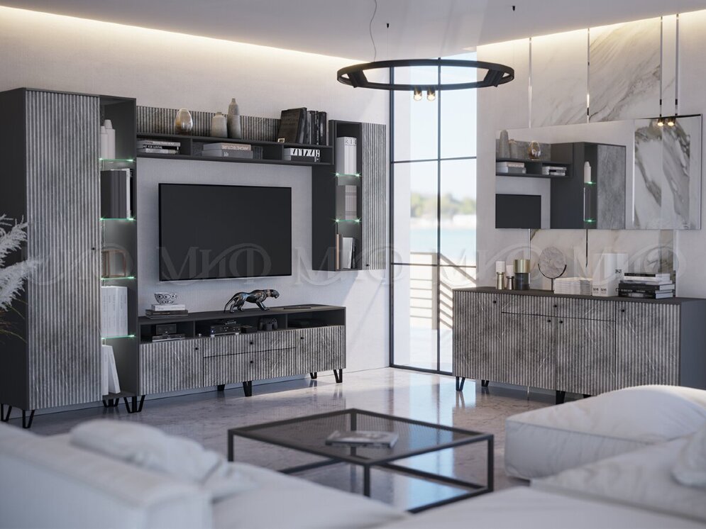 Шкаф Оливия, мрамор глянец 