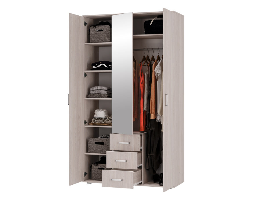 Шкаф 3х-створчатый Белла, ясень 