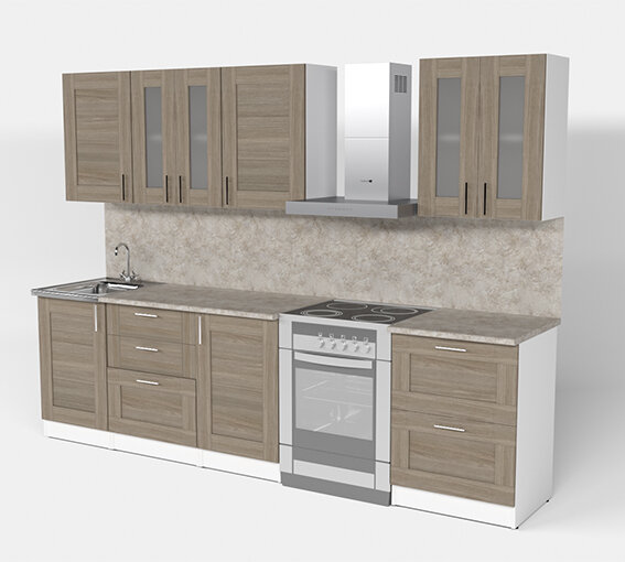 Кухонный гарнитур Лира компакт, 220 см 