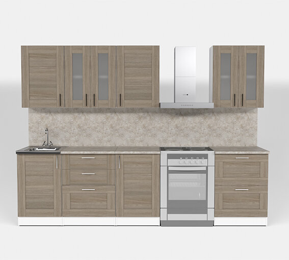 Кухонный гарнитур Лира компакт, 220 см 