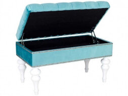 Пуф Classic-04, с откидной крышкой бирюзовый