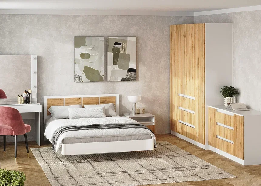 Тумба прикроватная Парус, белый/вотан 