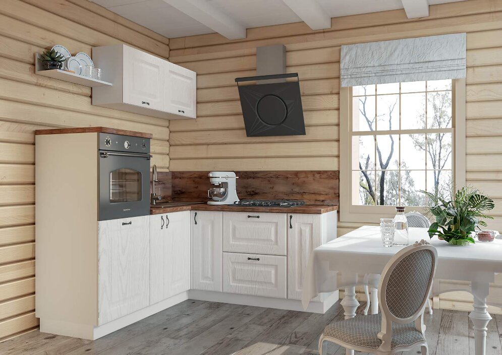 Кухня модульная Прованс (цвет - дуб фактурный белый) 