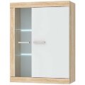Витрина навесная ВНС-800 Соната, Сонома/Белый глянец  