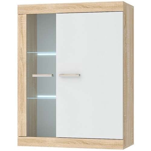 Витрина навесная ВНС-800 Соната, Сонома/Белый глянец  