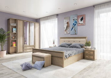 Модульная спальня Ливорно, дуб сонома