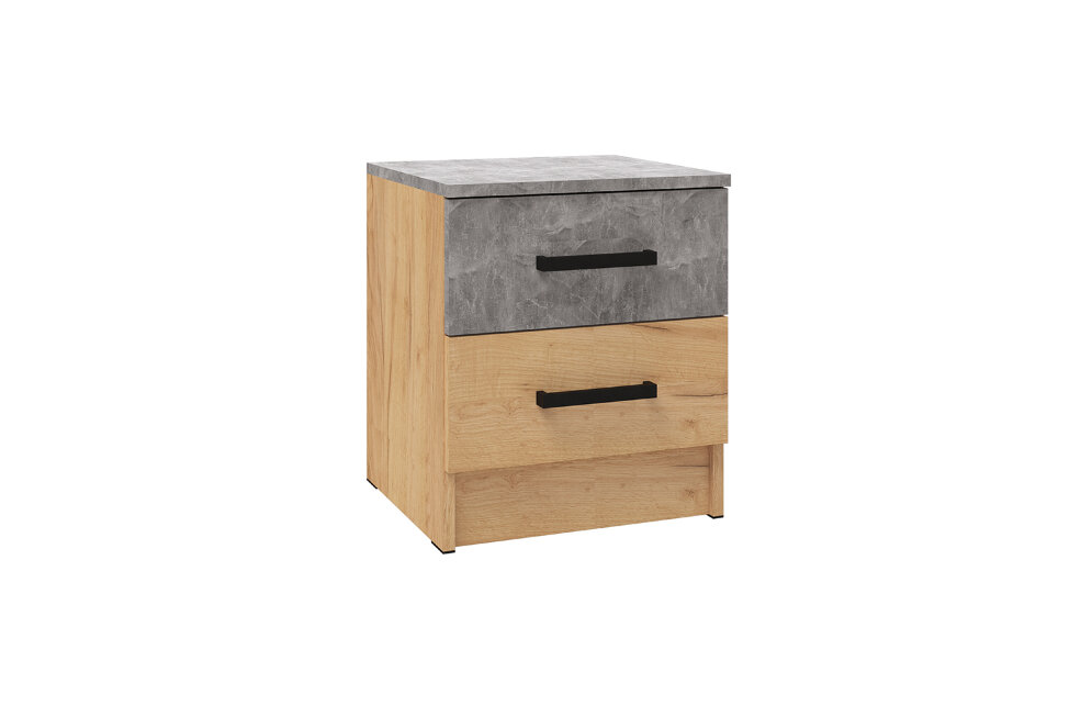 Тумба прикроватная Асти, Дуб крафт золотой/Ателье светлое  