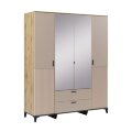 Шкаф 4-створчатый Дюна с ящиками и зеркалами 