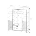 Шкаф 4-створчатый Дюна с ящиками и зеркалами 