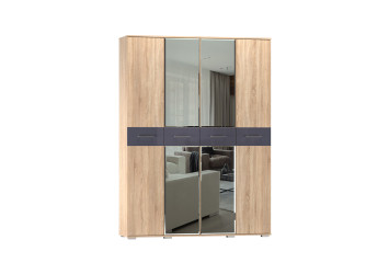 Шкаф 4-х створчатый Бьянка, Сонома/Графит