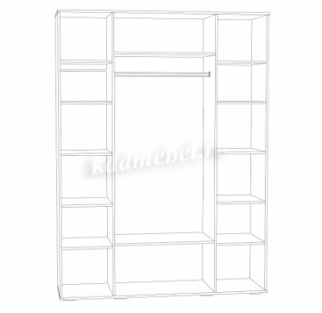 Шкаф 4-х створчатый Бьянка, Сонома/Графит