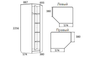 Шкаф угловой Оливия НМ 014.11 Х