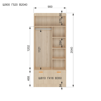Шкаф 2-х дверный Кот